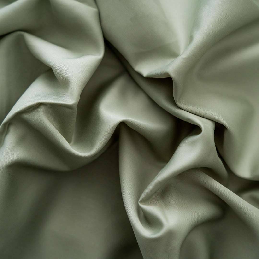 Extra-long staple cotton fitted bedsheet set sage green