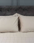 Extra-long staple cotton fitted bedsheet set Jacquard natural