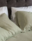 100% French flax linen pillowcase (x2) sage green