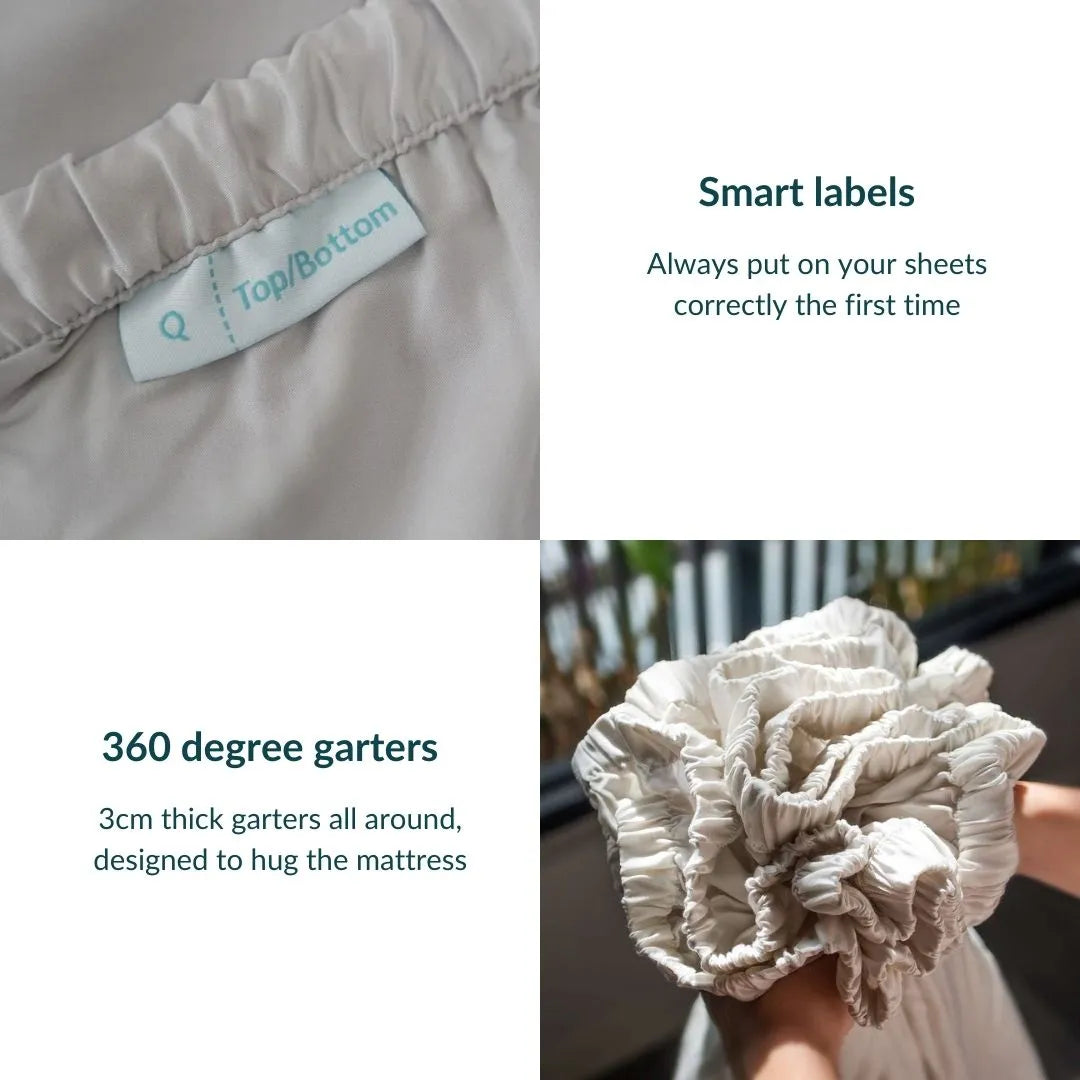 Fitted bedsheet set, Extra-long staple cotton - Kapas Living Singapore