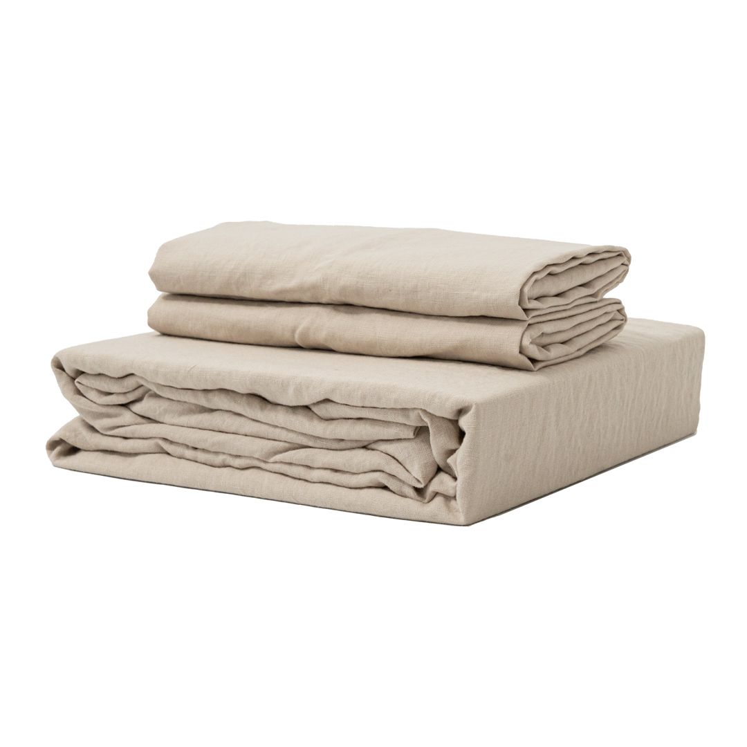 100% French flax linen fitted bedsheet set
