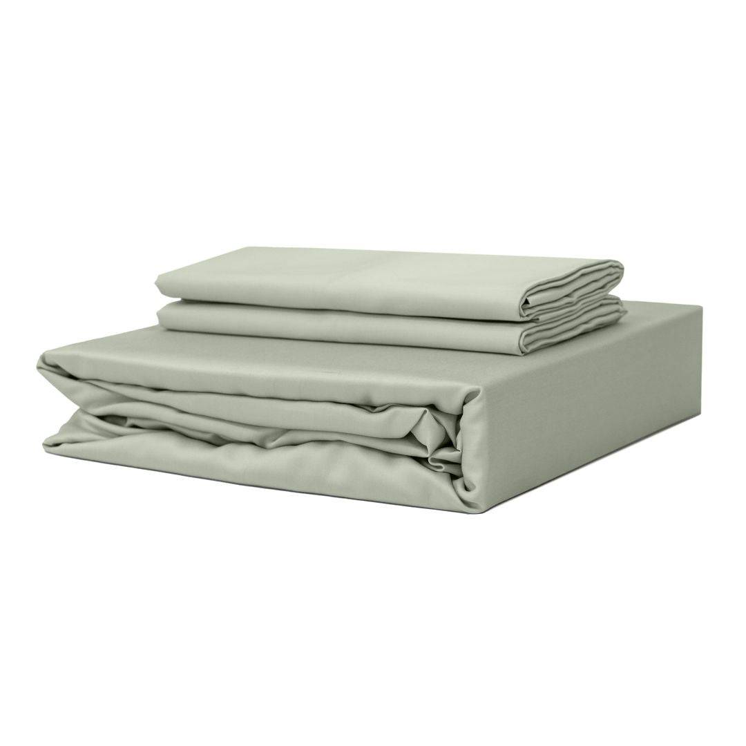 Extra-long staple cotton fitted bedsheet set whisper grey