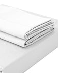 Extra-long staple cotton fitted bedsheet set snow white