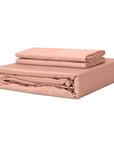 TENCEL™ fitted bedsheet set with pillowcases terracotta coral