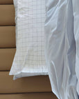 Extra-long staple cotton fitted bedsheet set misty blue
