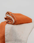 100% French flax linen pillowcase (x2) burnt orange taupe
