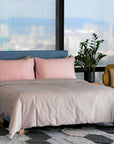 Extra-long staple cotton fitted bedsheet set blush pink