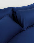 TENCEL™ fitted bedsheet set with pillowcases cerulean blue