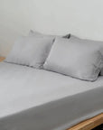 TENCEL™ fitted bedsheet set with pillowcases whisper grey
