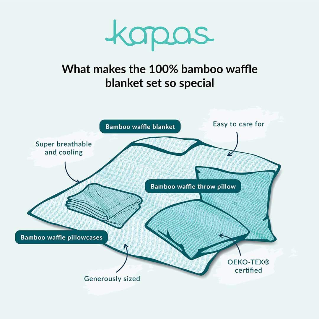 100% bamboo waffle blanket, throw cushion and pillowcase (x2) in Malaysia and Singapore