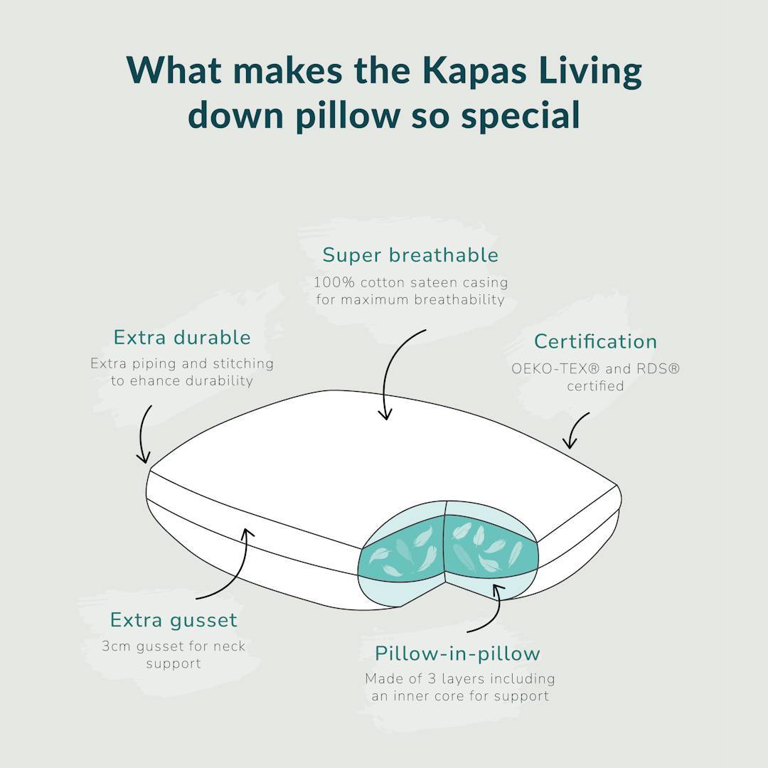 Down feather pillow Down feather pillow- Kapas Living Singapore