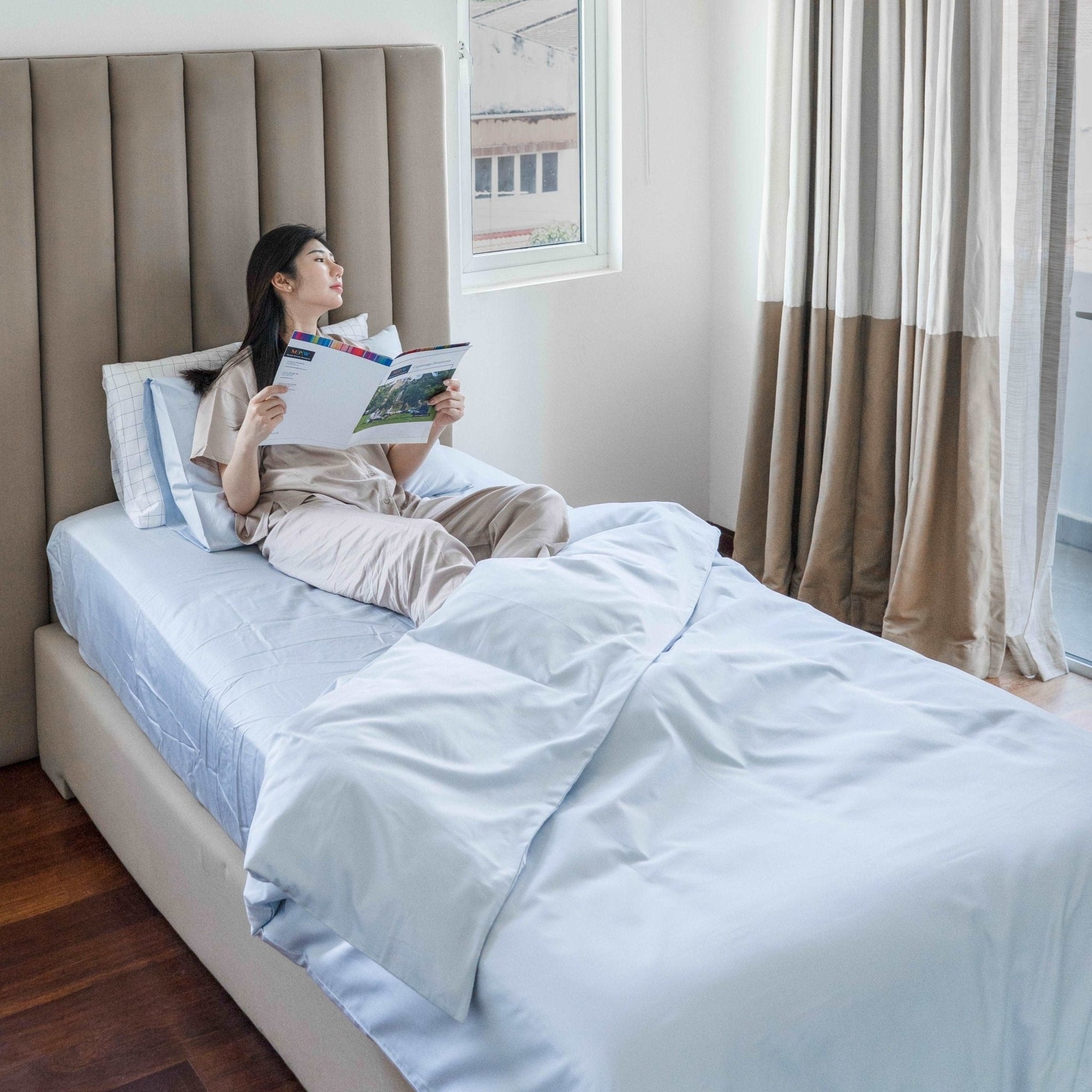 Fitted bedsheet set, Extra-long staple cotton - Kapas Living Singapore