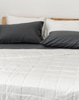 KapasLUXE® quilted comforter set- Snow white