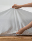 Extra-long staple cotton fitted bedsheet set snow white