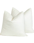 Bamboo waffle throw cushions/pillows (insert + cover) oatmeal