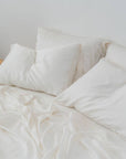 TENCEL™ fitted bedsheet set with pillowcases oatmeal off white