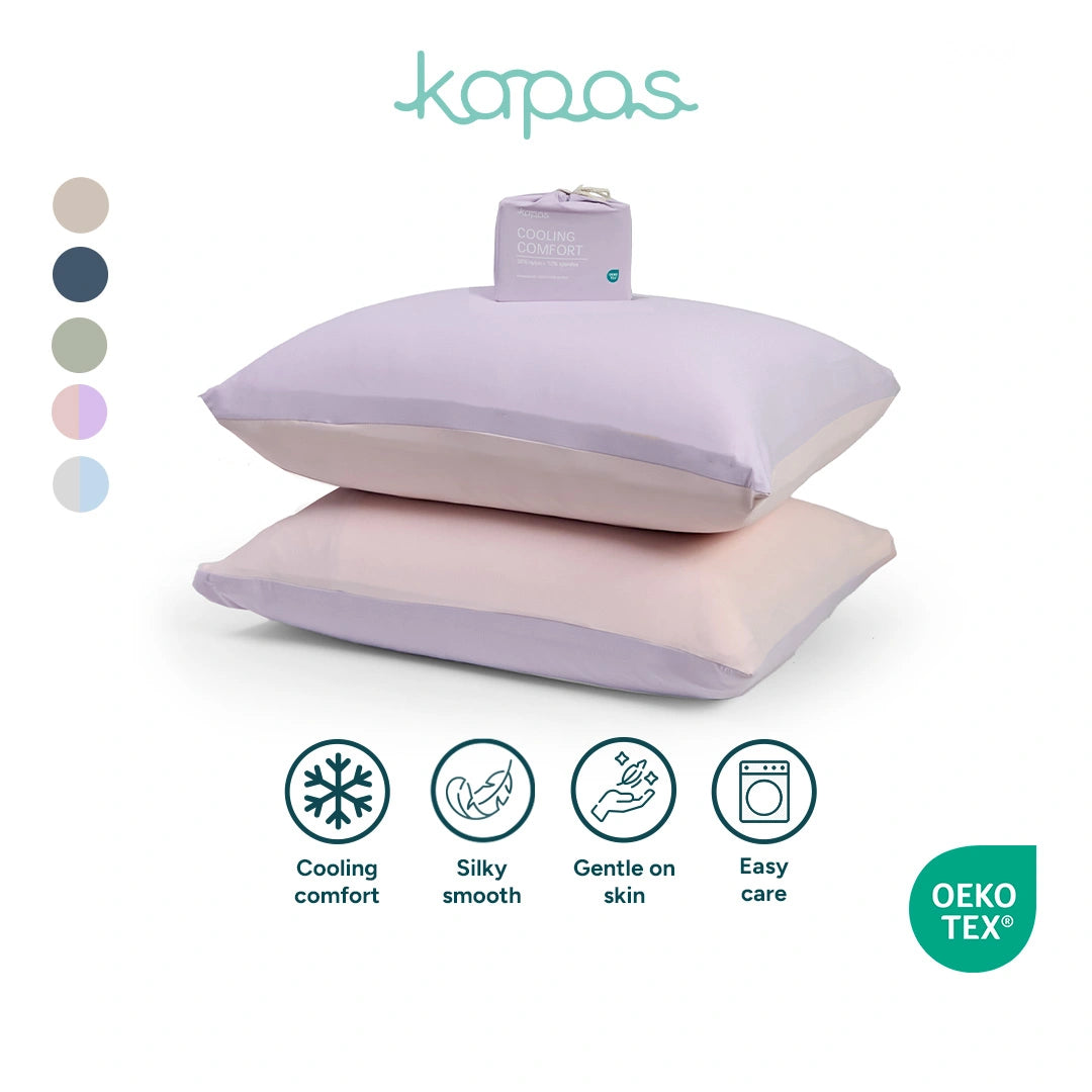Cooling Pillowcase (x2) - Instant Cool-to-Touch &amp; Stretchable