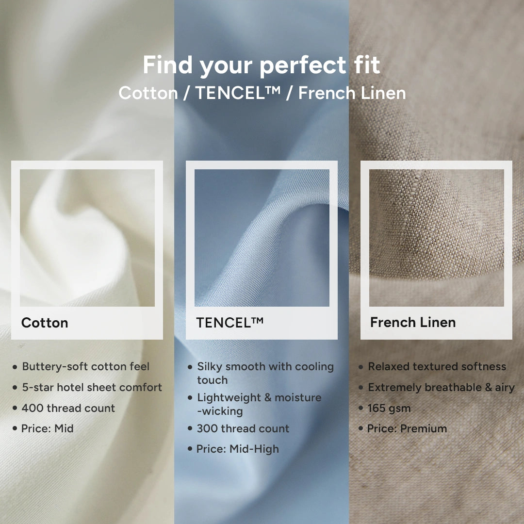 Extra-long staple cotton fitted bedsheet set