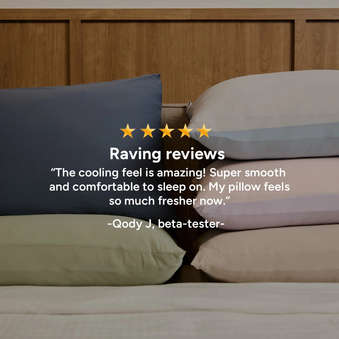 Cooling Pillowcase (x2) - Instant Cool-to-Touch &amp; Stretchable