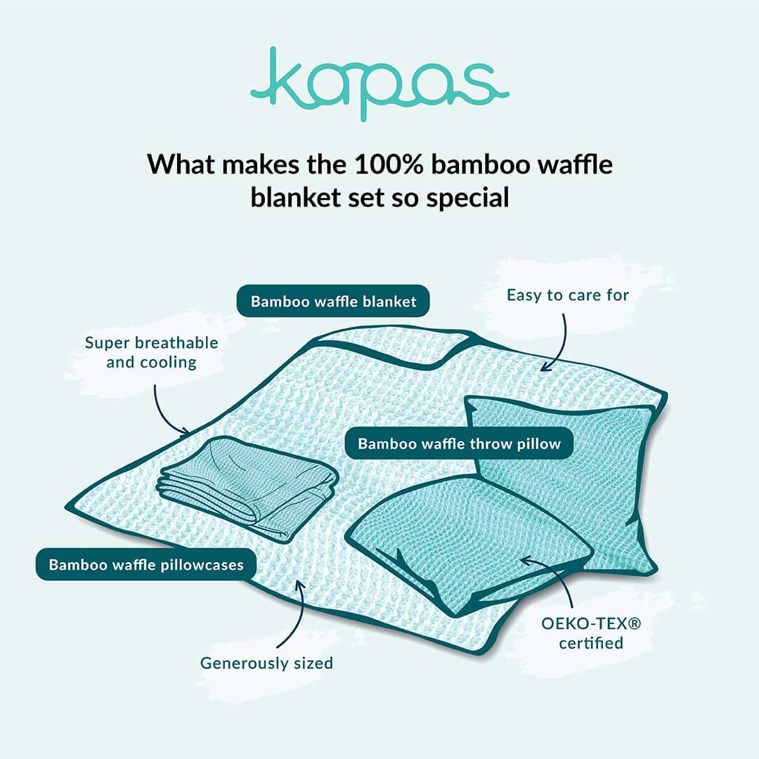 100% Bamboo waffle set bamboo waffle set- Kapas Living Singapore