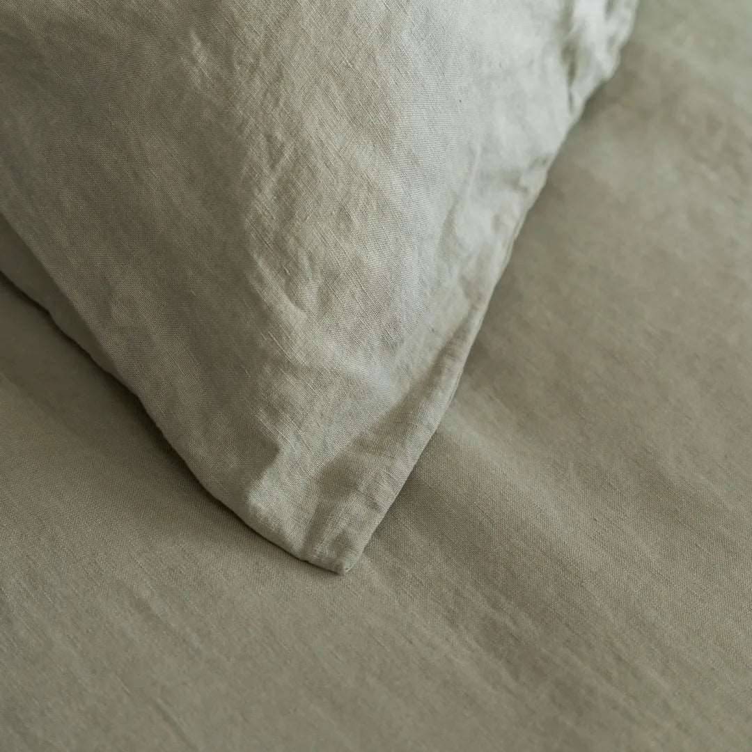 100% French flax linen fitted bedsheet set Linen fitted bedsheet set- Kapas Living Singapore