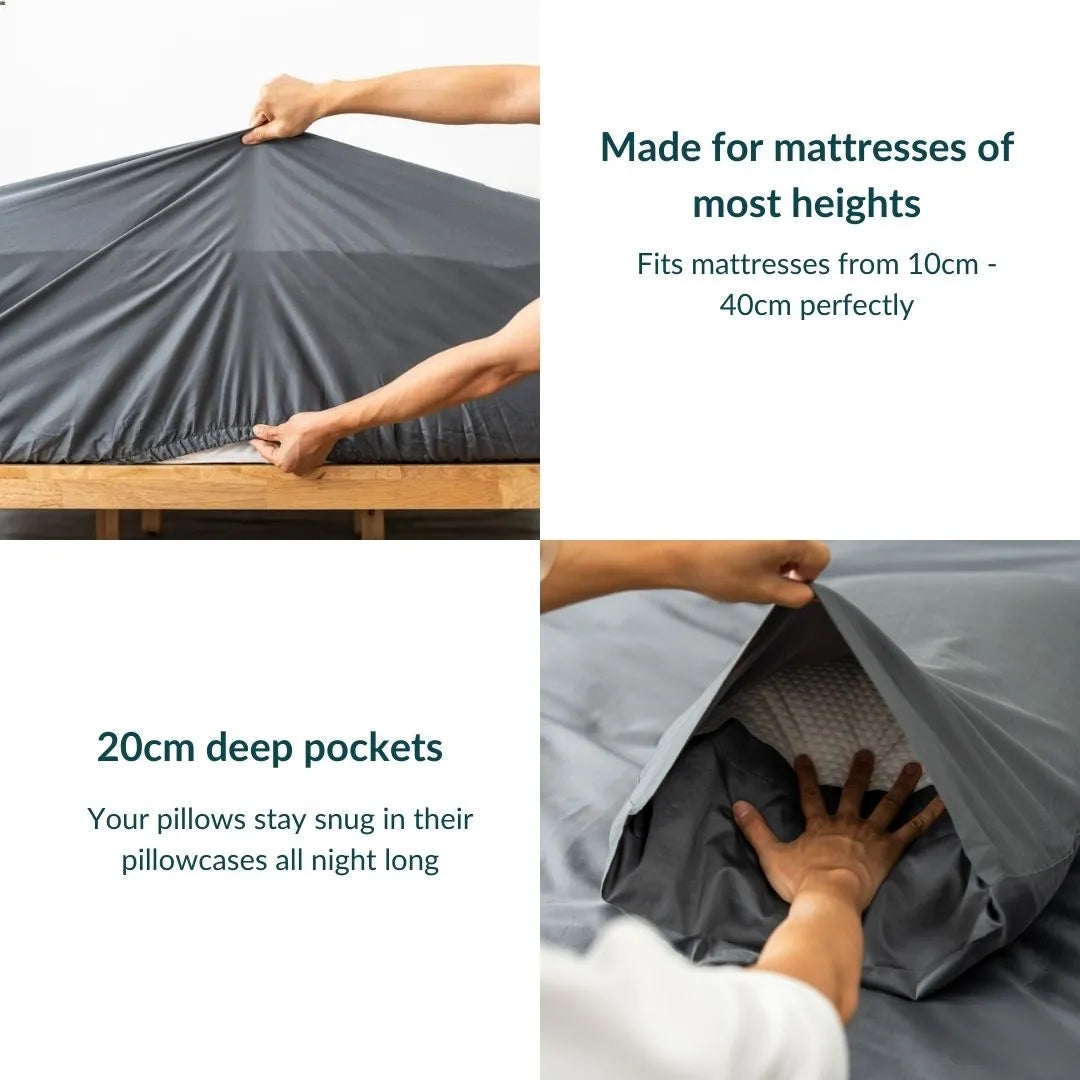 Fitted bedsheet set, Extra-long staple cotton - Kapas Living Singapore