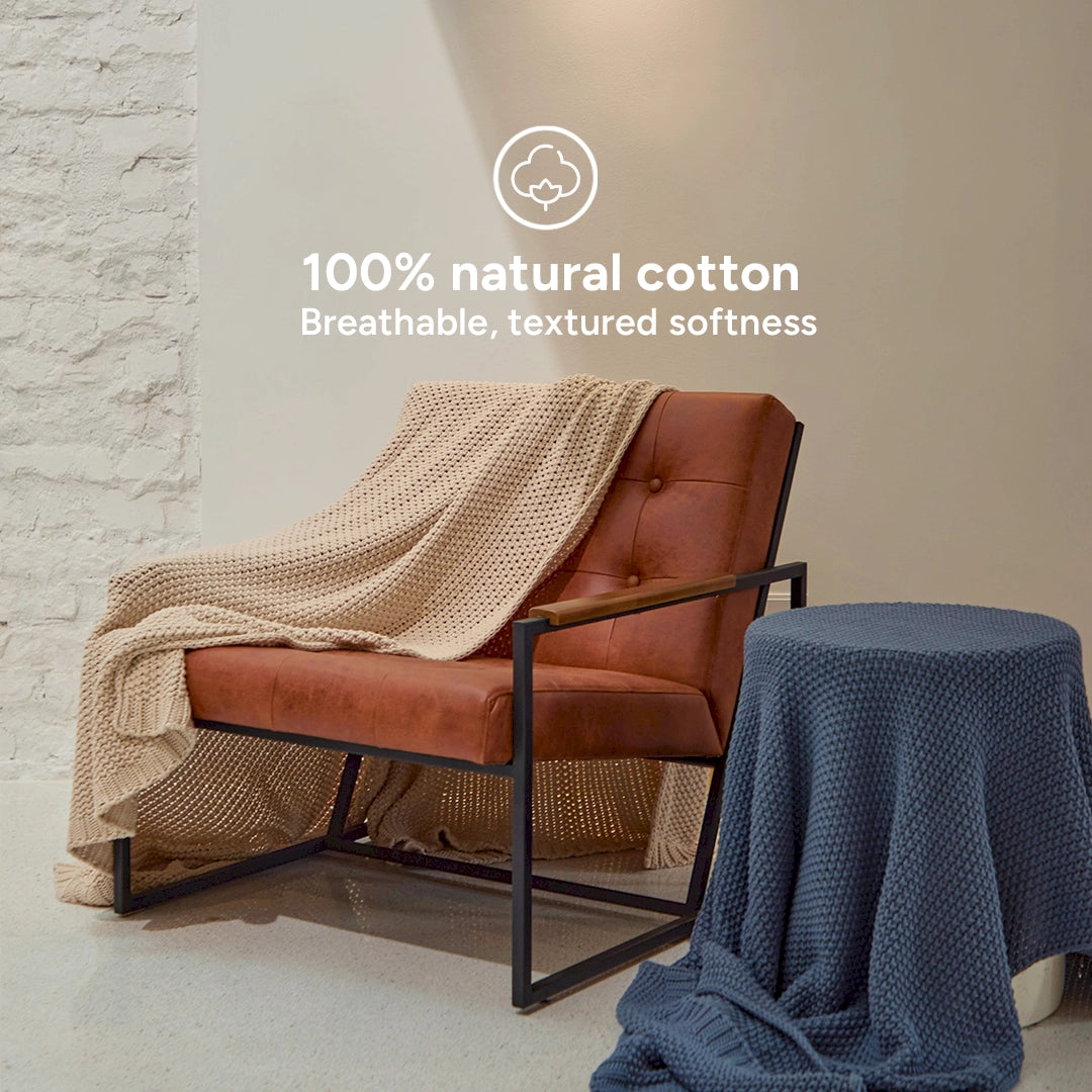 [Christmas New Launch] 100% Cotton Knitted Blanket