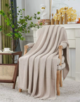 (New Arrival) 100% Cotton Knitted Blanket