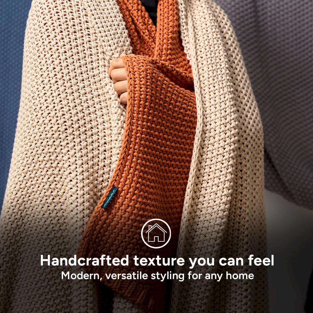 [Christmas New Launch] 100% Cotton Knitted Blanket