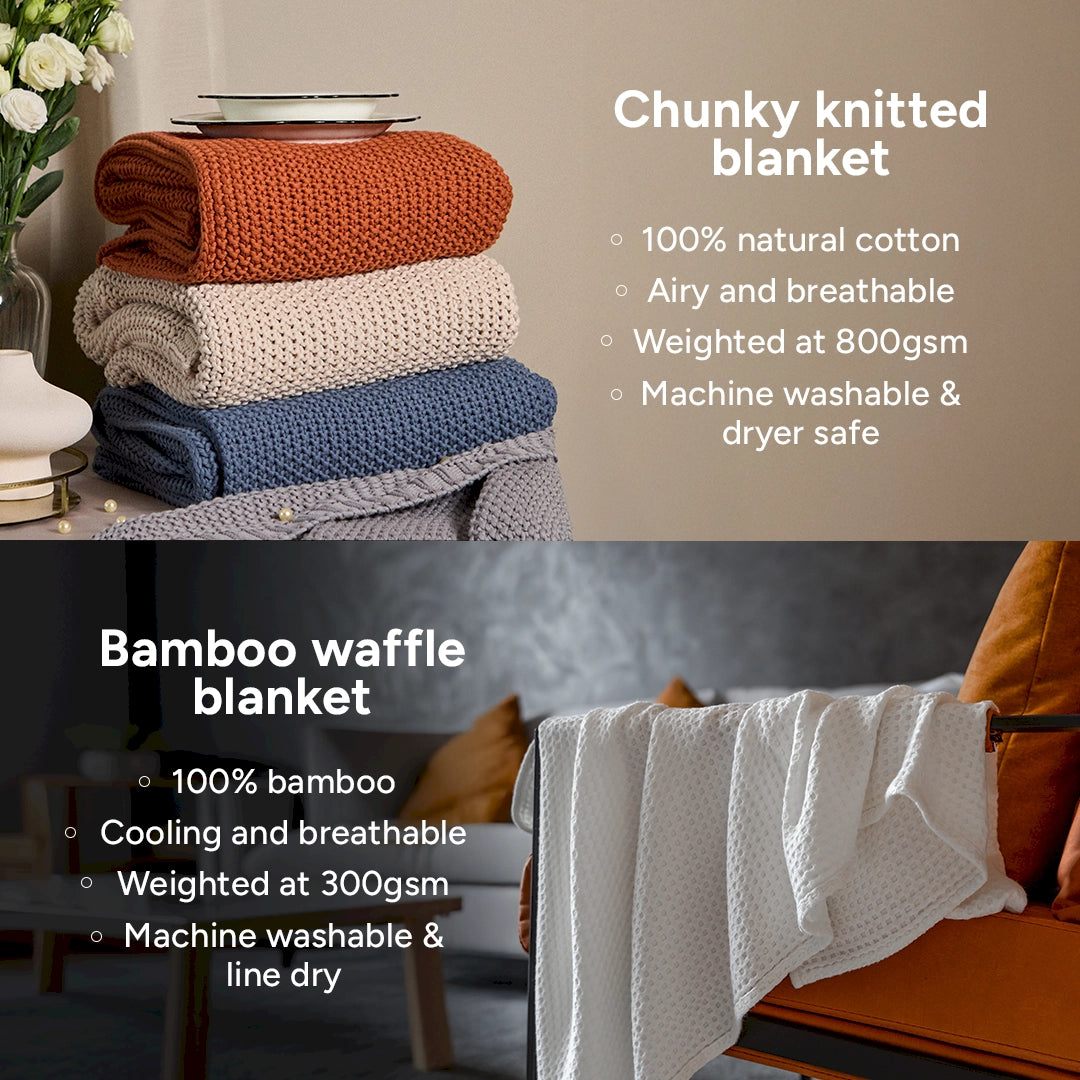 [Christmas New Launch] 100% Cotton Knitted Blanket