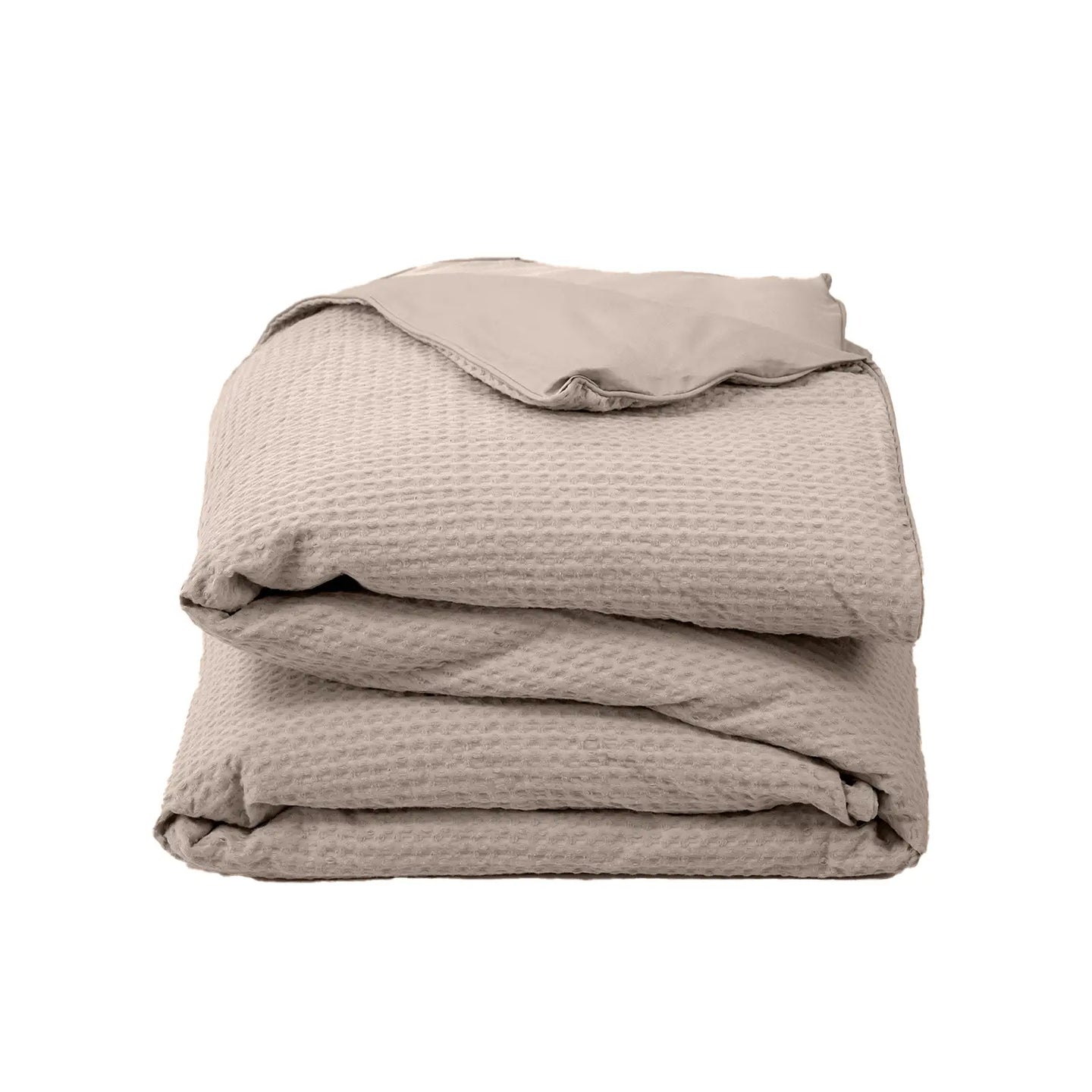 Kapas Cotton waffle duvet cover in Stone