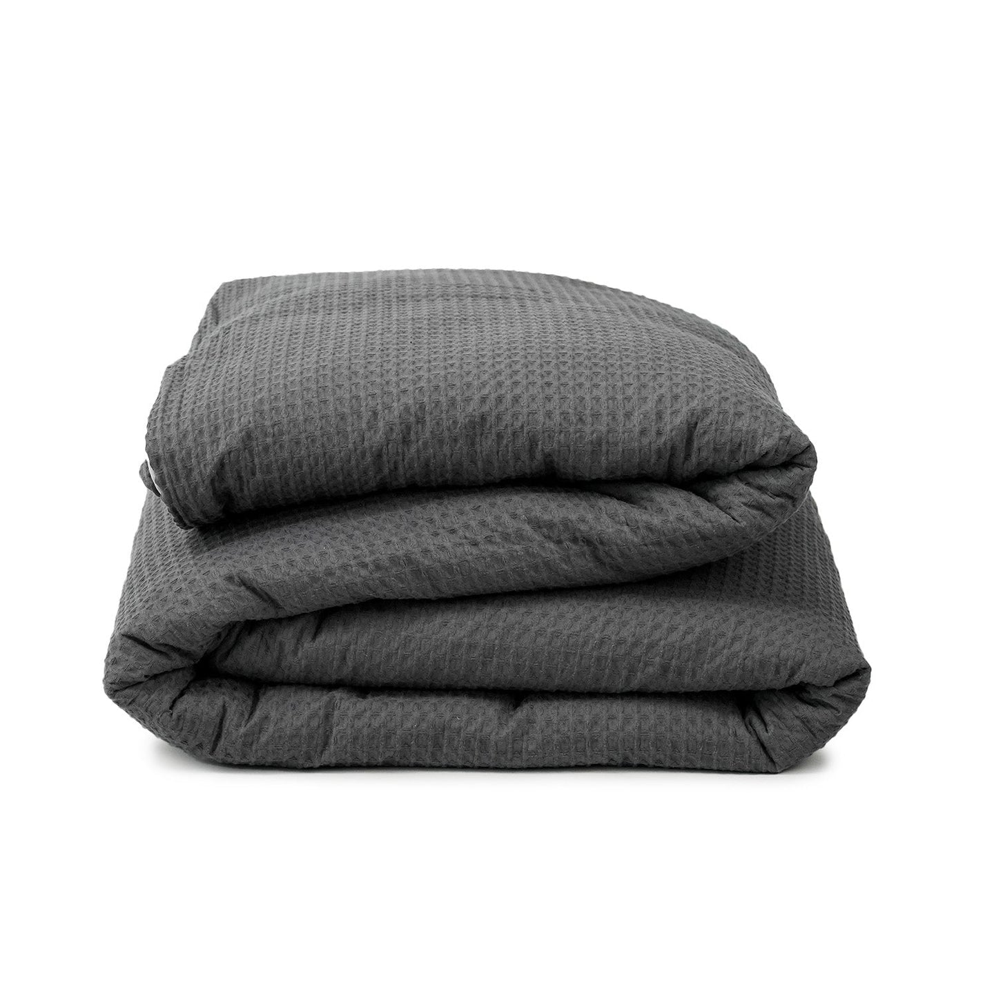 Kapas Cotton waffle duvet cover in Shadow Grey
