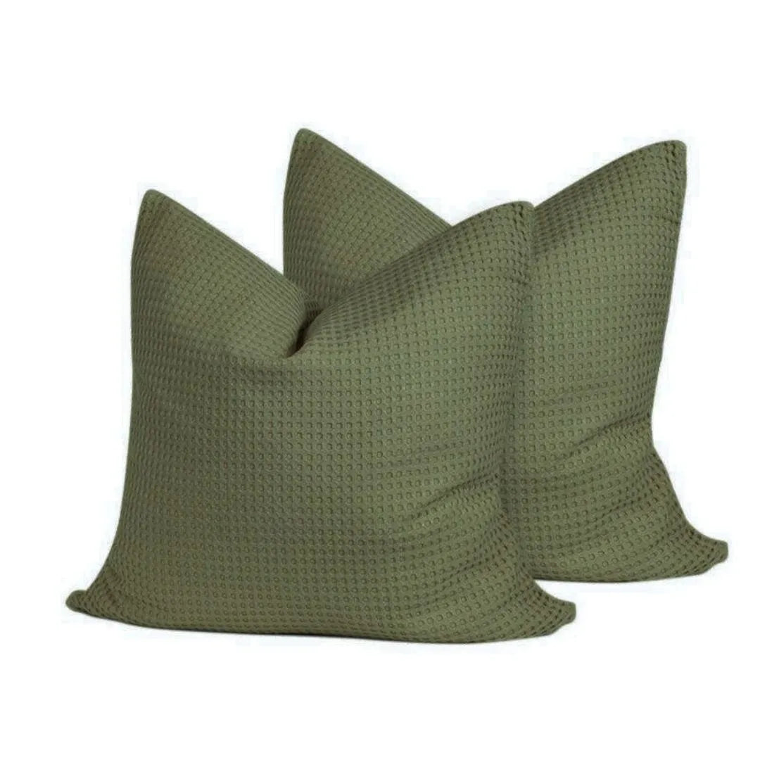 Bamboo waffle throw cushions/pillows (insert + cover)