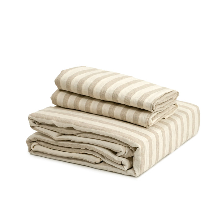 100% French flax linen fitted bedsheet set