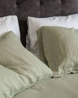 100% French flax linen duvet cover- Sage green