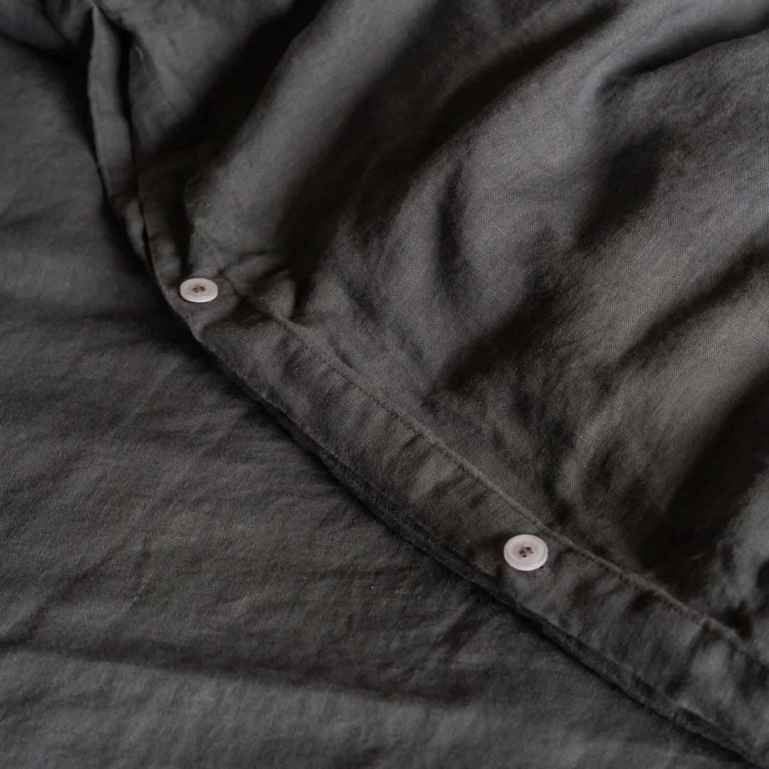 100% French flax linen duvet cover- Dark grey