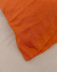 100% French flax linen duvet cover set- Burnt orange/Taupe