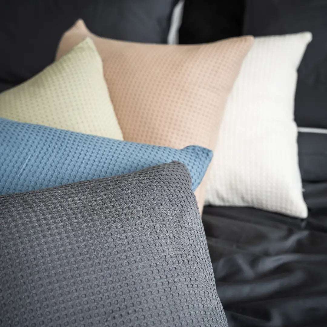 Bamboo waffle throw cushions/pillows (insert + cover) Bamboo waffle throw cushions- Kapas Living Singapore