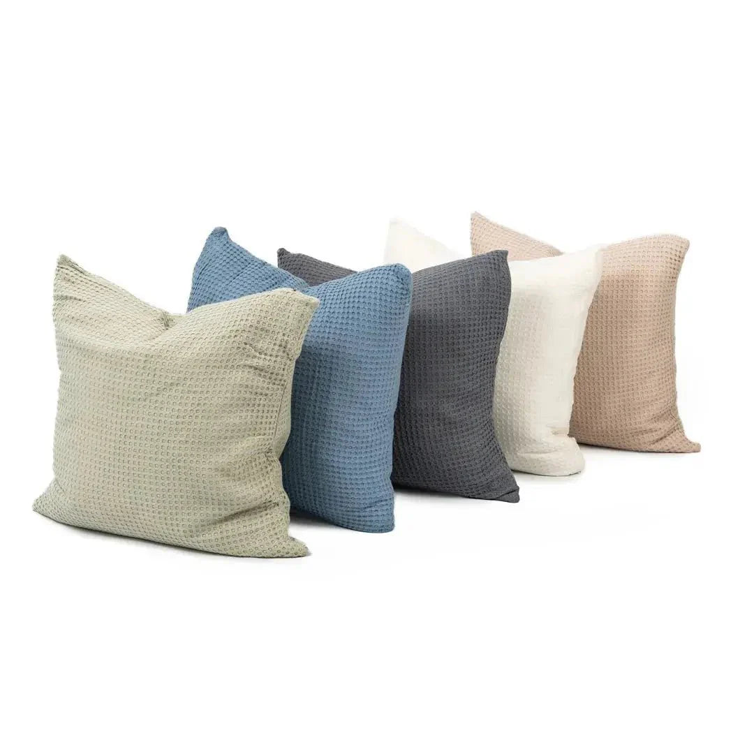 Bamboo waffle throw cushions/pillows (insert + cover) Bamboo waffle throw cushions- Kapas Living Singapore