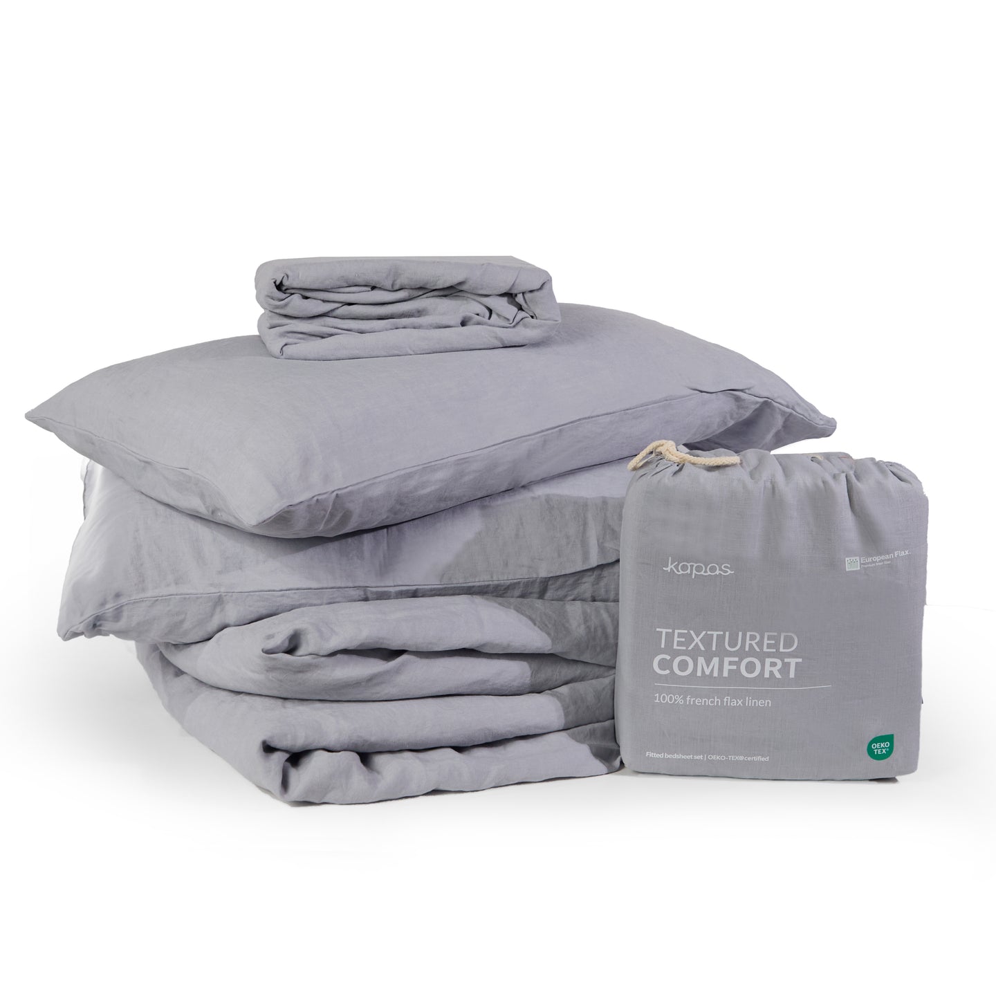 Kapas 100% French flax linen duvet cover set