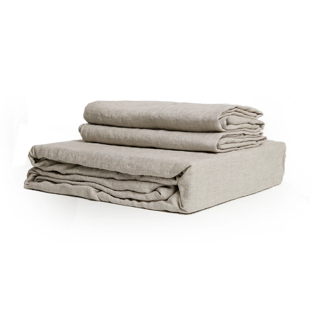 100% French flax linen fitted bedsheet set