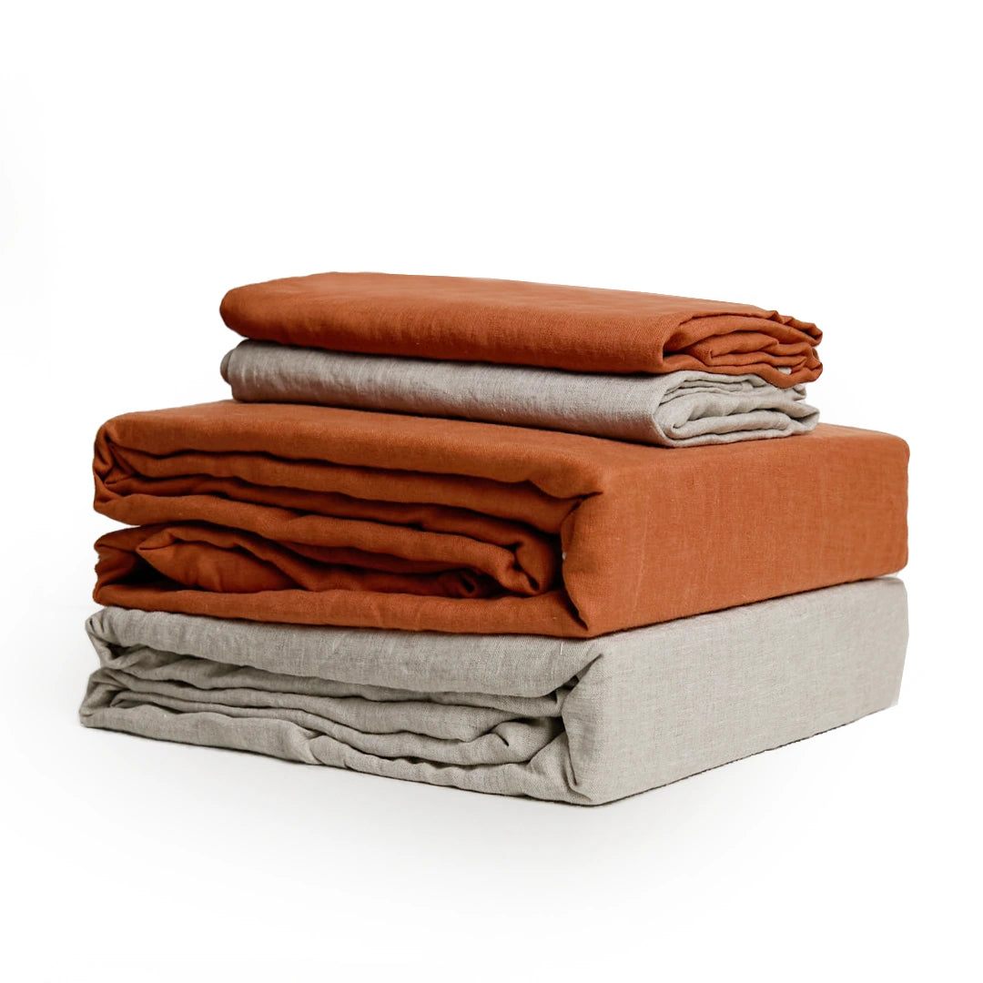 100% French flax linen duvet cover set