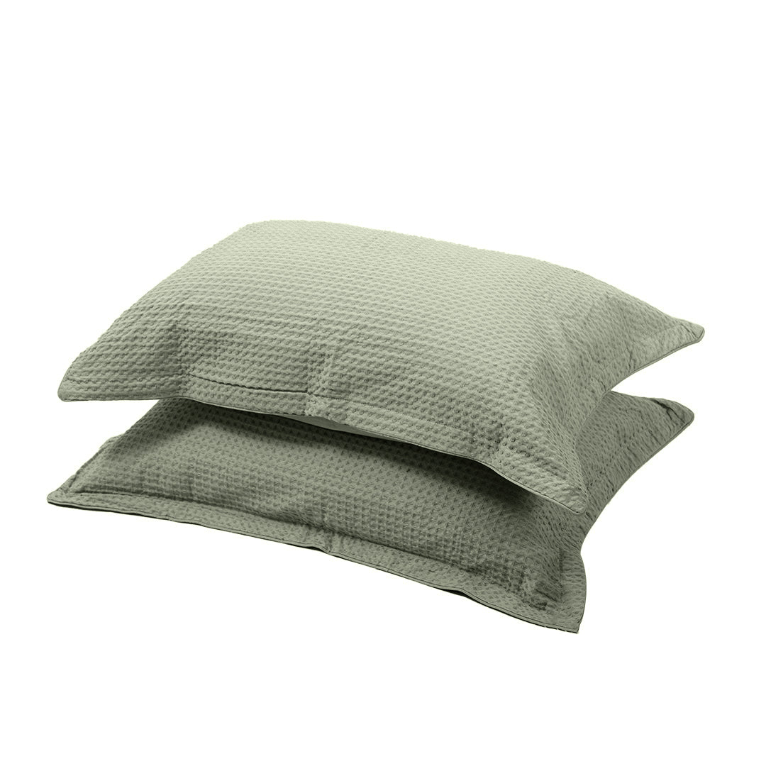 KAPAS LIVING cotton waffle pillowcase (x2)