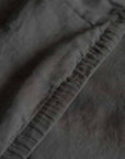 Dark grey french linen bedsheet thick garter
