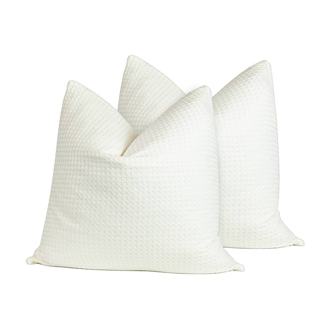 Bamboo waffle throw cushions/pillows (insert + cover) oatmeal